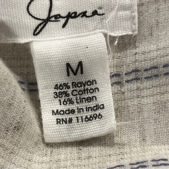 Japna Striped off White short sleeve Button-Down mini Dress size medium‎ - Picture 10 of 13